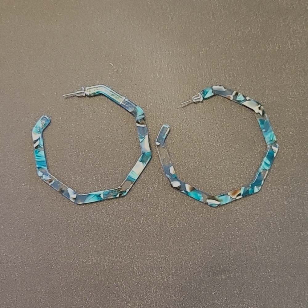 Zenzii lucite hexagon earrings